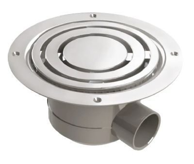 IMPEY LEVEL-DEC/AQUA-DEC EASY FIT GREY VINYL FLOOR GULLY with HORIZONTAL OUTLET, UTVG01/H